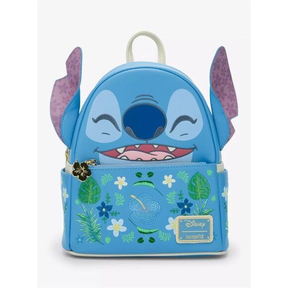 Loungefly Disney Lilo & Stitch Floral Stitch Figural Mini Backpack - Picture 2 of 5